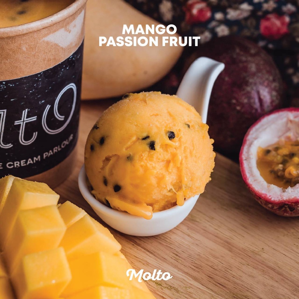 Molto ไอศกรีม รสมะม่วงเสาวรส 16 ออนซ์ - Molto Premium Gelato - Ice cream Mango Passion Fruit 16 oz.‼