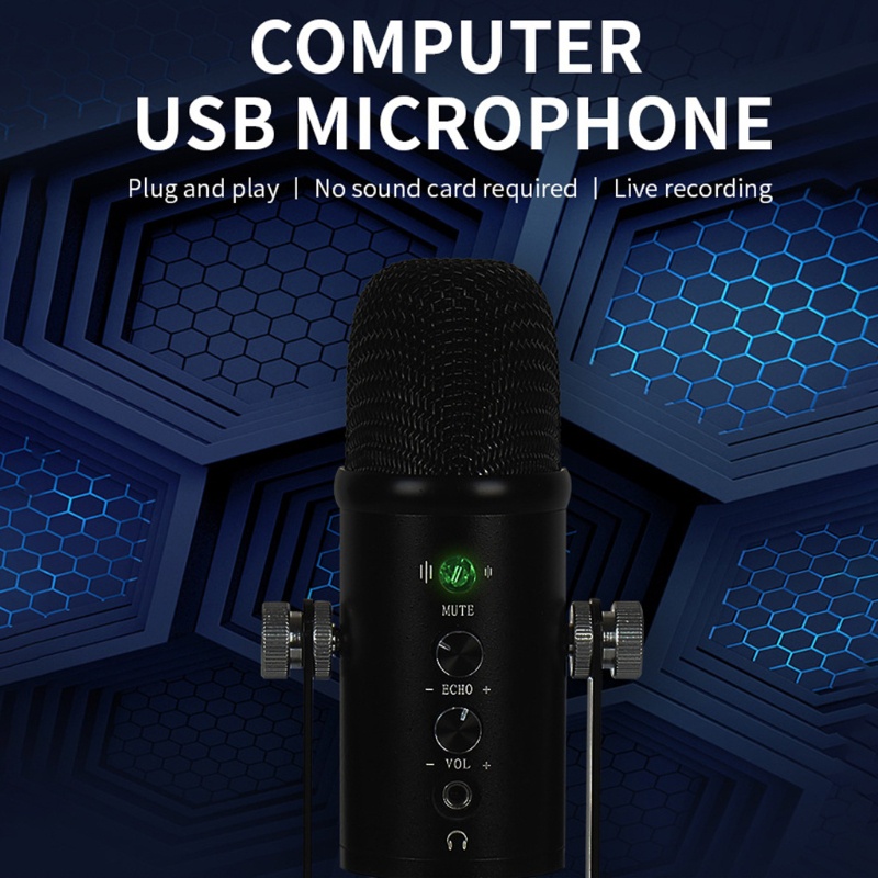 Shas Professional Home Computer Condenser USB Microphone Set Metal Mic ...