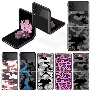 Case Samsung Galaxy Z Flip 3 ZFlip 5G Flip3 5G Fashion PC Thin 6.7 Inches Casing Black Mobile Coque Hard High Quality Shockproof Anti-knock Matte Back Shell Plastic Cases Cover Folding And Splitting Luxury Camouflage Pattern Camo Military Army