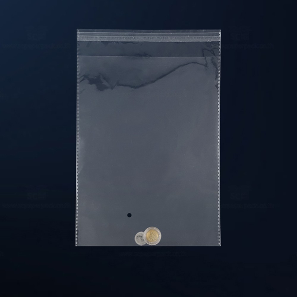 ถุงแก้ว OPP ฝากาว อย่างหนา  OPP แบบ1กิโล ซองพลาสติกใสฝากาว  #opp01 - รูปที่ 3