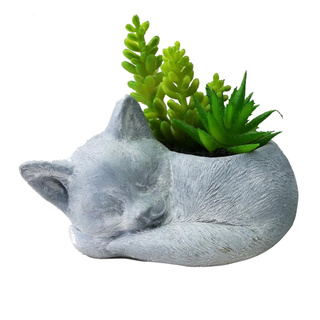 คุ้มสุดๆ!! ไม้อวบน้ำในกระถางรูปแมว  01 ARTIFICIAL SUCCULENT PLANT IN CAT POT SPRING 01 สินค้าคุณภาพสูง