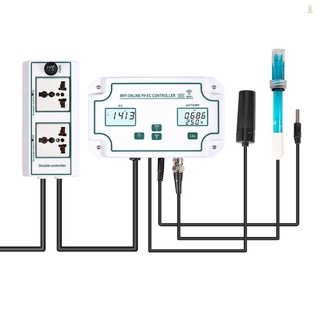 Flt 3-in-1 เครื่องตรวจจับคุณภาพน้ํา pH EC TEMP ไร้สาย WiFi ตัวควบคุม pH EC แบบมืออาชีพ พร้อมปลั๊กรีเลย์อิเล็กโทรด BNC