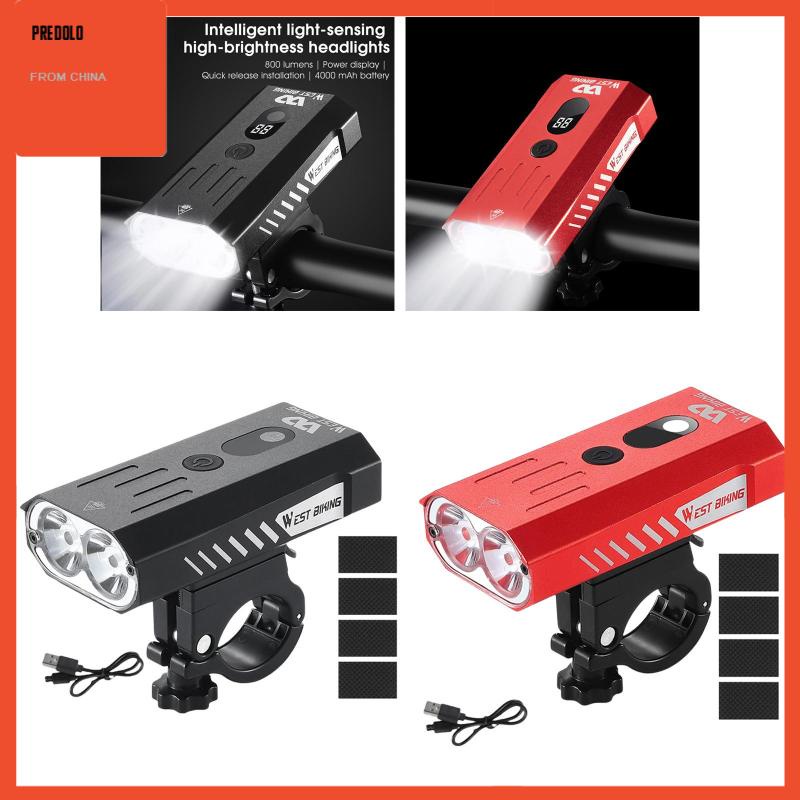 [In Stock] Bicycle Headlight USB Rechargeable Flashlight W/Automatic Light Sensor #7