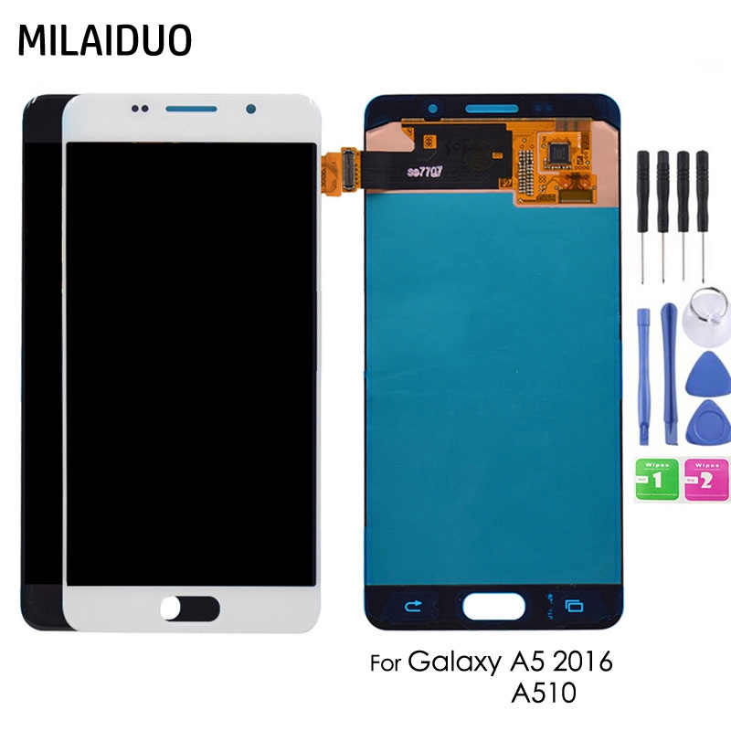 อะไหล่หน้าจอสัมผัส LCD แบบเปลี่ยน สําหรับ SAMSUNG Galaxy A5 2016 A510