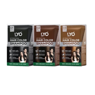 LYO แชมพูปิดผมขาว ปิดผมขาวสนิทเพียง 10 นาที LYO Hair Color Shampoo