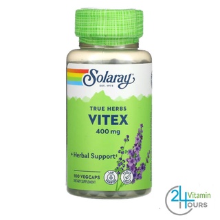 &lt; พร้อมส่ง&gt; แพคเกจใหม่ !! Solaray , Vitex , 400 mg , 100 VegCaps  ,ไวเท๊กซ์ ปรับสมดุลฮอร์โมน และระบบประจำเดือนของผู้หญิง