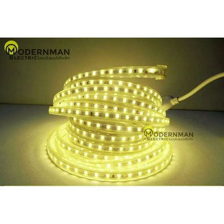 ไฟเส้นสายยาง ไฟสายยาง แบน วอร์มไวท์ LED ROPE LIGHT ยาว 10 เมตร ฟรี !! ปลั๊กสำหรับไฟสายยาง