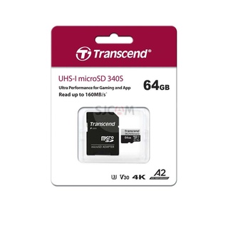 Transcend MicroSD Card 64GB 340S รับประกัน 5 ปี- มีใบกำกับภาษี-TS64GUSD340S