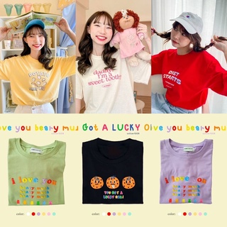 พร้อมส่ง🍟 เสื้อยืดโอเวอร์ไซส์ เสื้อ oversize ผ้าคอตตอนแท้ ผ้านิ่ม ลายสกรีนสวย เสื้อวัยรุ่น ใส่สบาย เสื้อผ้าผู้หญิง👚