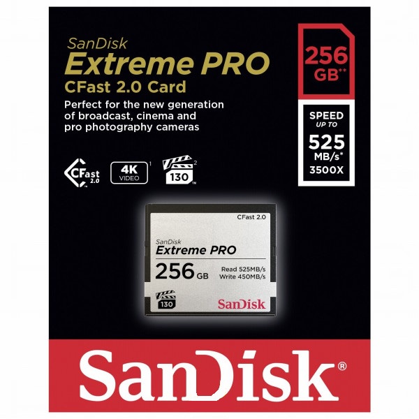 SanDisk 256GB Extreme Pro CFast 525MB/s