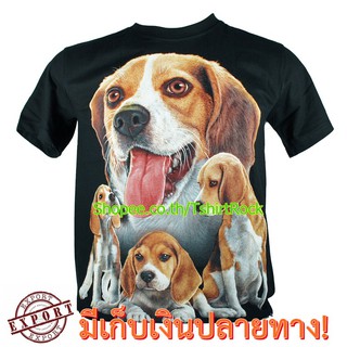 เสื้อยืดวินเทจเสื้อลาย หน้าสุนัข บีเกิ้ล beagle dog และลูก เสื้อยืด สกรีนหน้าหลัง ไซร์ยุโรปS-5XL