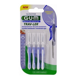 Sunstar GUM TRAV-LER 1312 แปรงซอกฟัน แปรงพกพา ขนาด 0.6 mm จำนวน 1 แพ็ค บรรจุ 4 ด้าม 18606