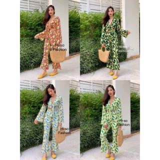 Hi-so banana set 🍌 
เสื้อผูกเอว+กางเกงขากระดิ่ง