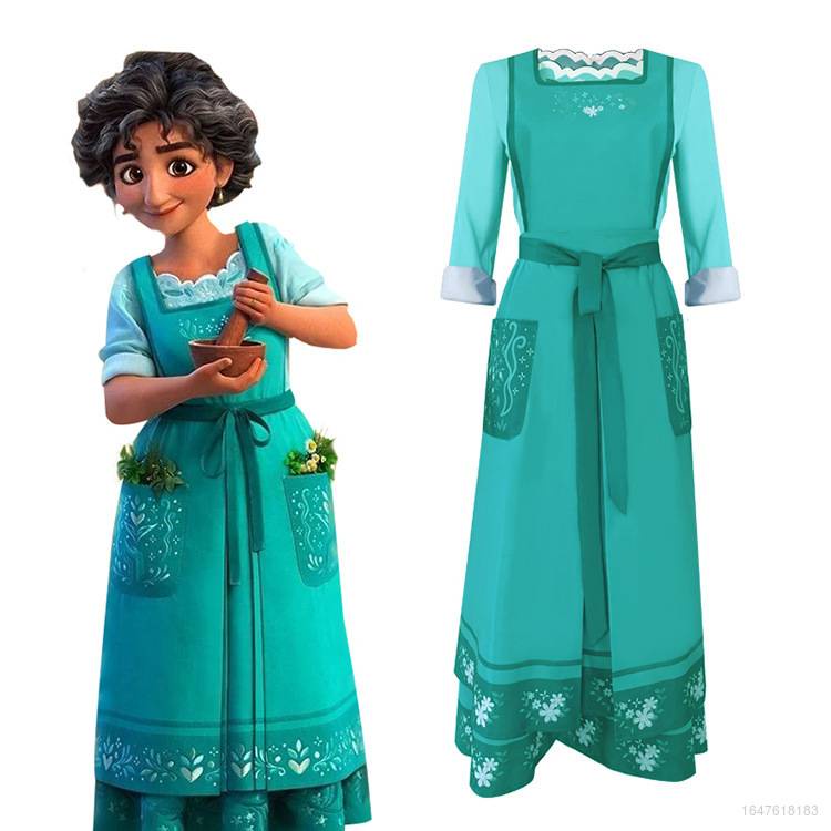 Disney Encanto Cos Mirabel Mother Julietta ชุดสําหรับเด็กผู้ใหญ่คอสเพลย์เครื่องแต่งกายฤดูร้อนเจ้าหญิ