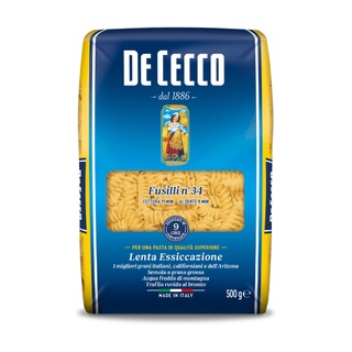 เด เชกโก ฟูชิลี พาสต้า เบอร์ 34 จากอิตาลี 500 กรัม - De Cecco Fusilli no.34 Pasta from Italy 500g