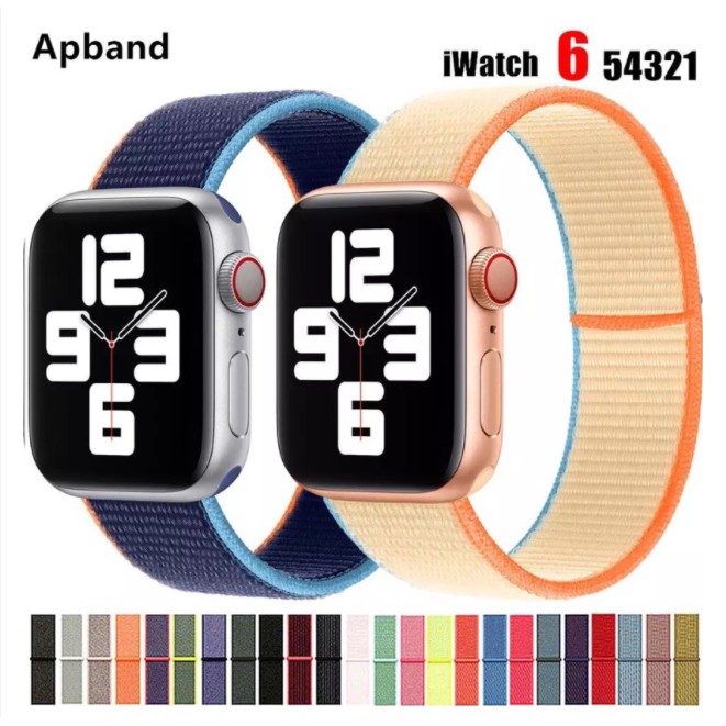 สายนาฬิกา สำหรับApple watch sport loop Nylon สายผ้าไนลอน สายแอปเปิ้ลวอช 1/2/3/4/5/6/SE Size38/40 42/44