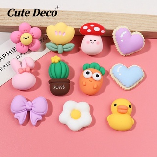 【 Cute Deco 】กระถางต้นไม้ขนาดเล็กน่ารัก (11 แบบ) หัวใจพิกเซลสีฟ้า / ทิวลิปฝ้า / กระบองเพชรน่ารัก จี้กระดุม Crocs / Jibbitz น่ารัก Croc รองเท้า DIY / วัสดุเรซิน Charm สําหรับ DIY