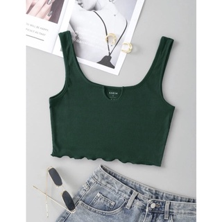 เสื้อกล้าม สีเขียว เหนี่ยวทรัพย์ เสื้อ crop top ยี่ห้อ SHEIN แท้ XS S M L พร้อมส่งจากไทย