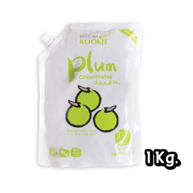 Plum concentrated Juice ( Ume ) น้ำบ๊วย น้ำพลัม เข้มข้น ลูกพลัมจากประเทศเกาหลี ขนาด 1 KG. น้ำเชื่อม 