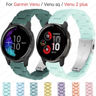 สายนาฬิกาข้อมือเรซิ่น สีแคนดี้ แบบเปลี่ยน สําหรับ Garmin Venu Venu sq Venu 2 Plus Vivoactive 3 Macaron