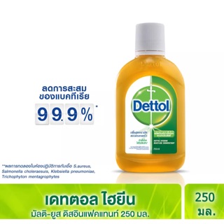 Dettol 250ml. เดทตอล น้ำยาฆ่าเชื้อโรคเอนกประสงค์  ♻️ขนาด 250 มล.