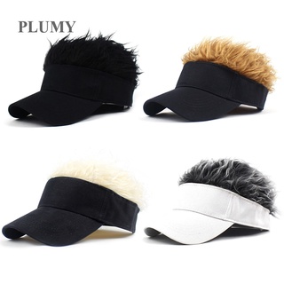 Plumy PLUM ผู้ชาย ผู้หญิง ผมปลอม หมวกเบสบอล กลางแจ้ง กีฬากอล์ฟ ที่บังแดด หมวกวิกผม