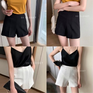 กางเกงขาสั้น lll Size S M L lll HNK001 ซิปหลัง และ กระเป๋าข้าง เนื้อผ้าฮานาโกะ