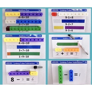 * ออกบิล (ทักแชท)ชุดคณิตศาตร์ตัวต่อลูกบาศก์ 100 ชิ้น Linking Cubes กล่องใหญ่