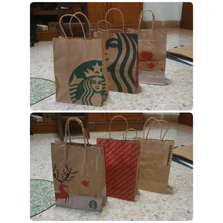 ถุงกระดาษ แบรนด์ Brand สตาร์บัค Starbucks Cafe Amazon Kamu Tim Hortons Paul แท้ หลายแบบ