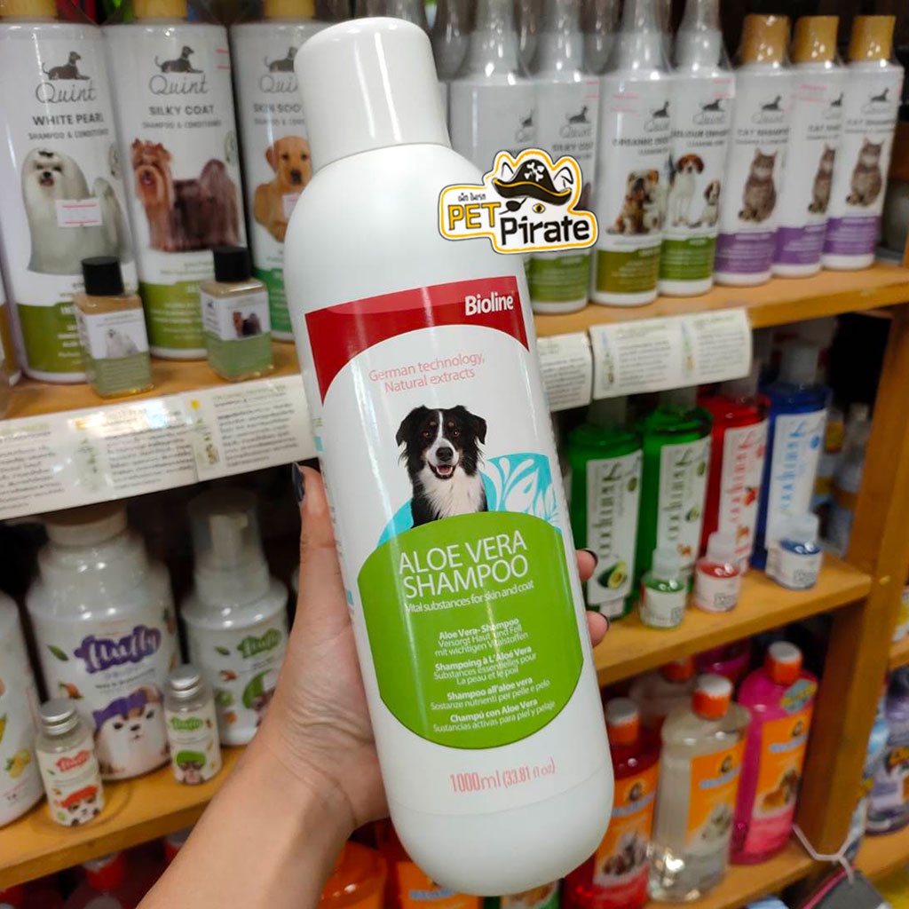 Bioline Aloe Vera Shampoo แชมพูสำหรับสุนัข สูตรว่านหางจระเข้ 1000 ml ต้านเชื้อ สมานแผล ขนสวย แข็งแรง ลดปัญหากลิ่นตัว