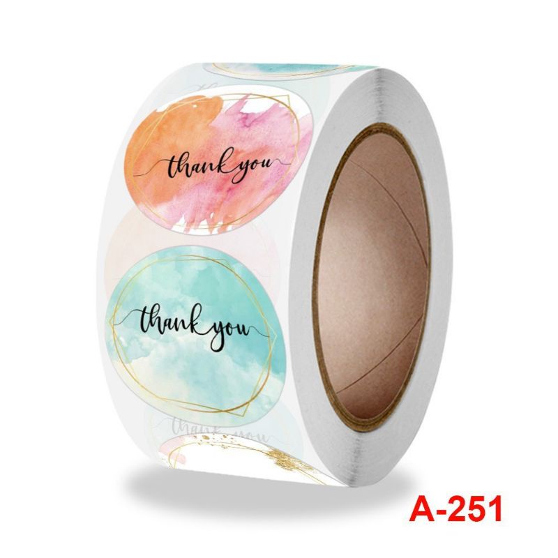 (พร้อมส่ง)สติ๊กเกอร์thank you(แบ่งขาย 50 ชิ้น)
