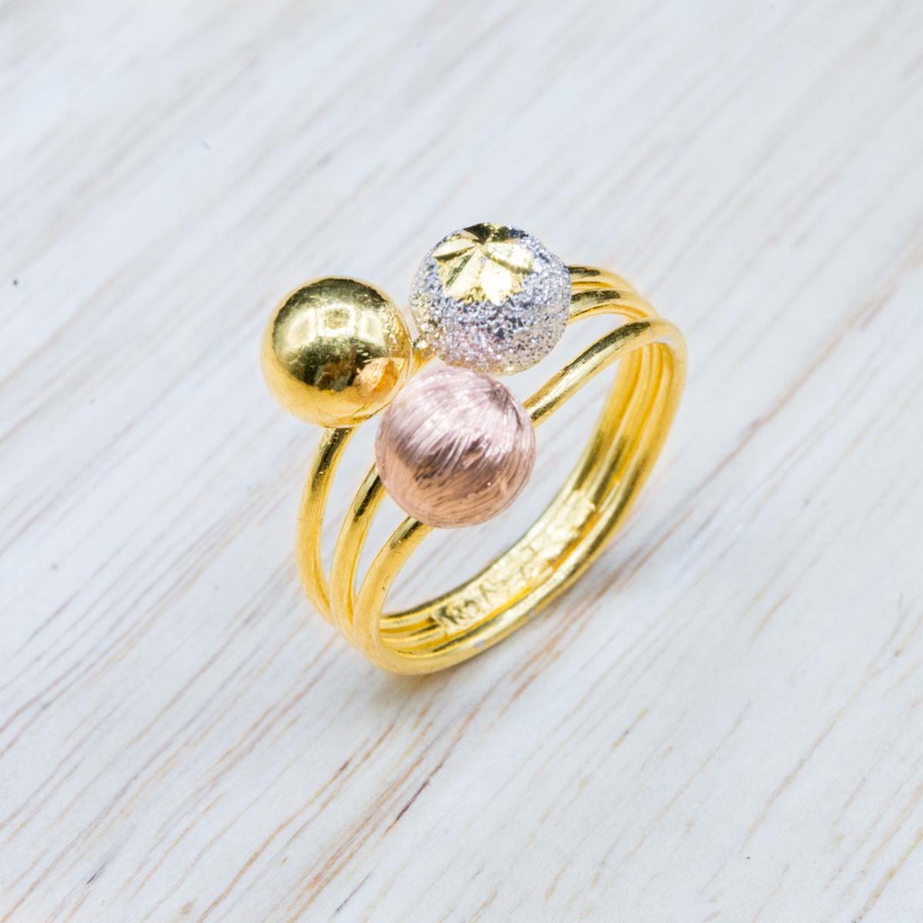 YHLG️ แหวนทองแท้ชุบ3สี มี2แบบ น้ำหนัก1สลึง [ผ่อนได้]