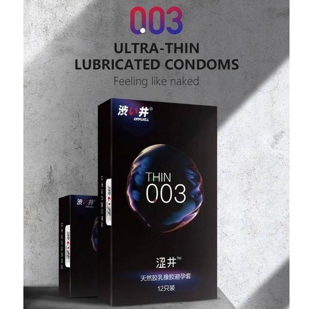 Drywell Ultra Thin 003 Lubricated Latex Condoms 50-52-54mm 3pcs/12pcs