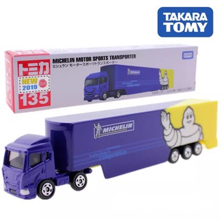 แท้ 100% จากญี่ปุ่น โมเดล รถบรรทุกเทรลเลอร์ มิชลิน Takara Tomy Tomica No.135 Michelin Motor Sport Transporter