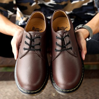 แท้จริง Dr.martens รองเท้าบูทหุ้มข้อ British Martinสีน้ำตาล（Brown)