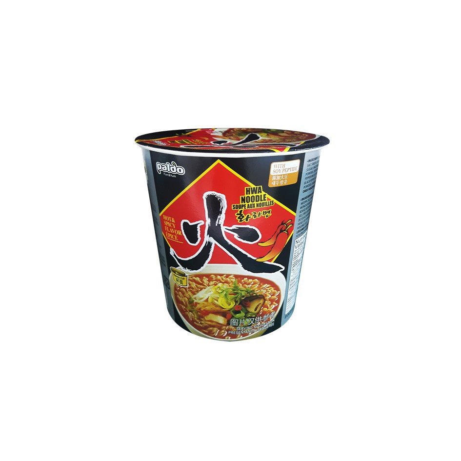 พาลโด ฮวา บะหมี่กึ่งสำเร็จรูปรสเผ็ดจัดจ้าน 65 กรัม (คัพ) บะหมี่เกาหลี/ Paldo Hwa Noodle Cup 65g.