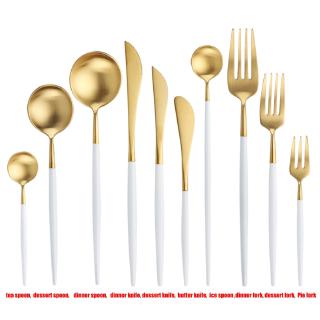 Stainless Steel Tableware Spoons Flat Chopsticks 2 Sets