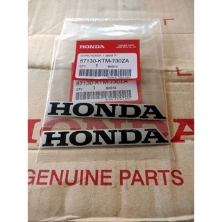 สติ๊กเกอร์แท้HONDA สีดำพื้นเทาขนาด110มม.ติดบังลมซ้าย ขวาเวฟ125รุ่นไฟเลี้ยวบังลม,2ชิ้น(87130KTM-730ZA)