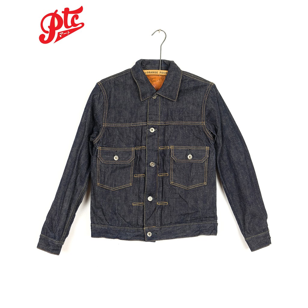 BURGUS PLUS 71949-XX 14OZ NATURAL INDIAN INDIGO 2ND TYPE TRUCKER JACKET