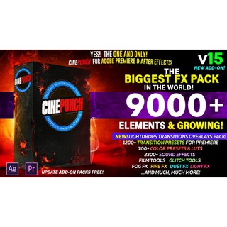 Cinepunch Master Suite v15 For AE &amp; Pr แพ็กเกจ FX Pack คุณภาพสูง สำหรับ AE, Pr