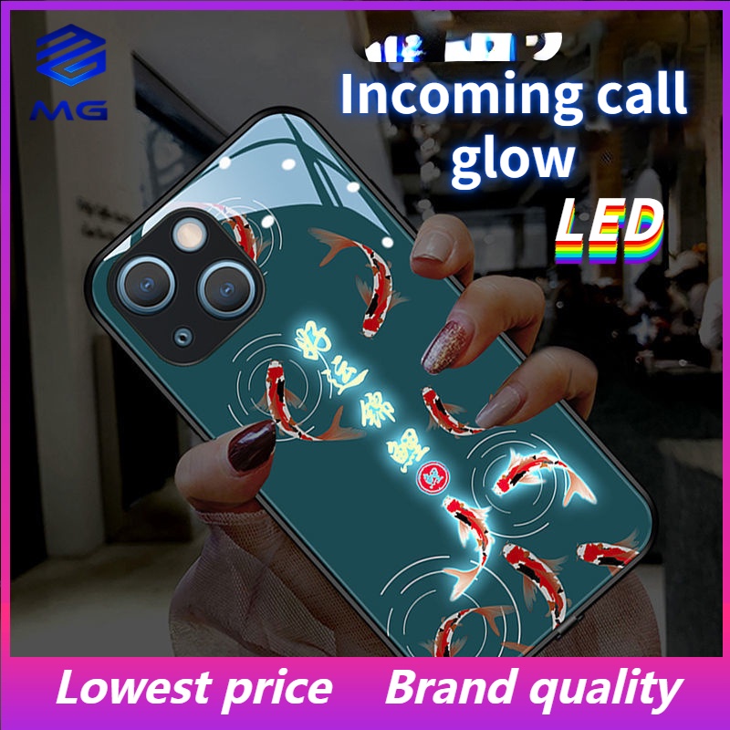 ระเบิดโชคดีก้อยโทรแสงเคสโทรศัพท์ LED สําหรับ iPhone 14 14promax 15 15pro 16 16pro 16promax 13 13Pro 13Promax 12ProMax 11 11ProMax 11pro 12pro 14pro 16plus