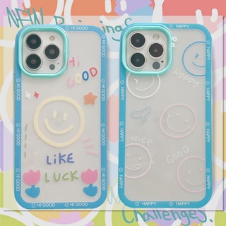 เคสโทรศัพท์มือถือ ขอบหนา กันกระแทก ลายการ์ตูนหน้ายิ้มน่ารัก สําหรับ iphone 6s 7 8 plus XR SE3 11 12 13 pro max 2 in 1