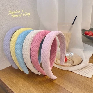 (A-267) ที่คาดผมงานวินเทจ ปั้มลายตาราง เสริมโฟม ที่คาดผมสีสันสดใส แฟชั่น ที่คาดหัว เครื่องประดับผม ส่งเร็ว🚚 (เลือกสีได้)