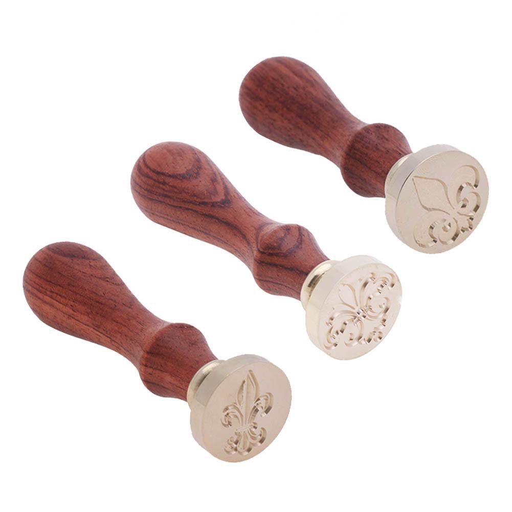 Details about   Retro Plant Pattern Wood Handle Sealing Wax Seal Stamp Post Decor Craft 