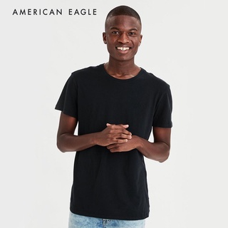 American Eagle LOGO CREW NECK SLUB T-SHIRT เสื้อยืด ผู้ชาย คอกลม สีดำ (017-9216-001)