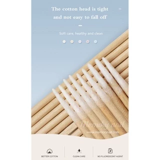 Small Cotton Swabs (คัตตอนบัต หัวแหลม) สำลีก้านไม้ สำหรับเช็ดเล็บ แต่งหน้า 100แท่ง/ซอง ราคาถูกสุดๆ