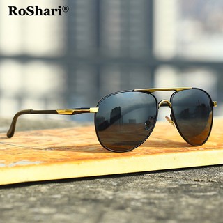 RoShari A75 แว่นตากันแดดสําหรับผู้ชายเลนส์ polarized ป้องกัน uv 400 เหมาะกับการขับขี่