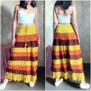 Color block Crochet skirt