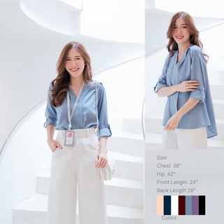 (สีฟ้า)L154เสื้อเชิ๊ต#L154shop #womenclothing #workingblouse #shirt #shirts  #womenshirts #womenfashion  #เชิ้ต #เชิ้ตทำ