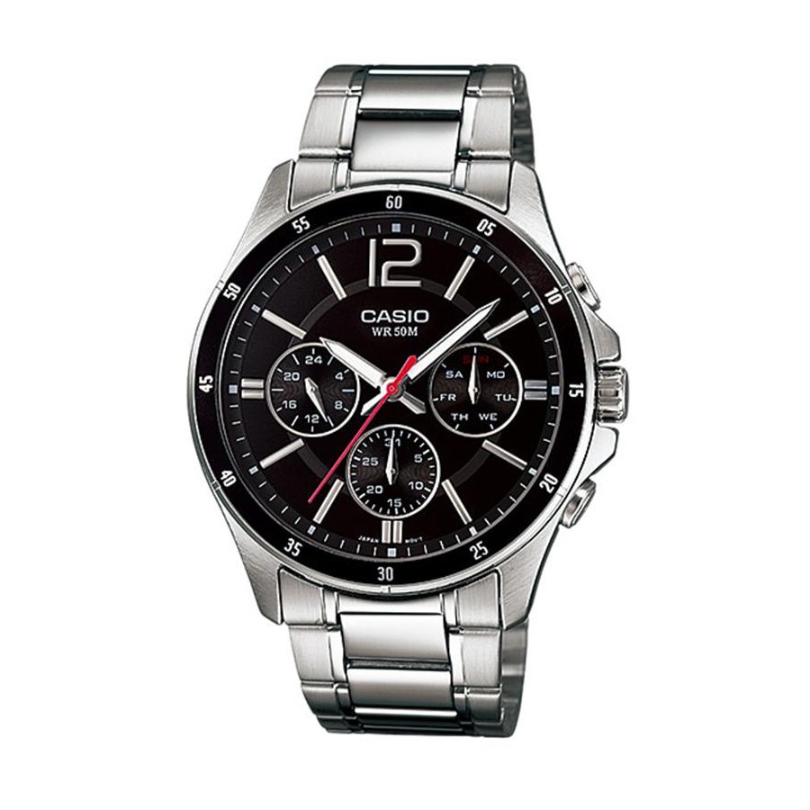 Casio Standard นาฬิกาข้อมือผู้ชาย สายสแตนเลส รุ่น MTP-1374,MTP-1374D,MTP-1374D-1A - สีเงิน
